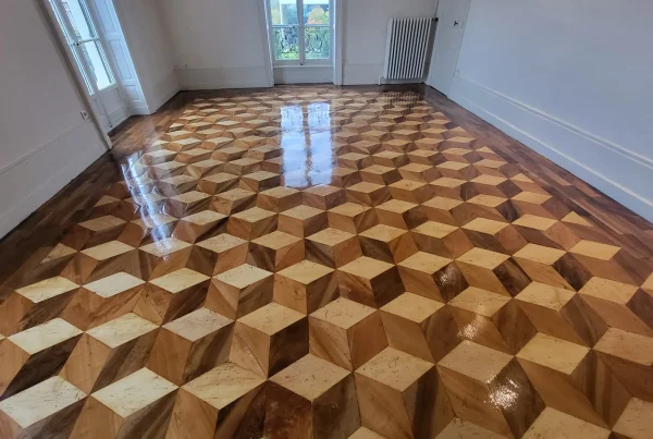 Rénovation parquet à motifs Grenoble 2